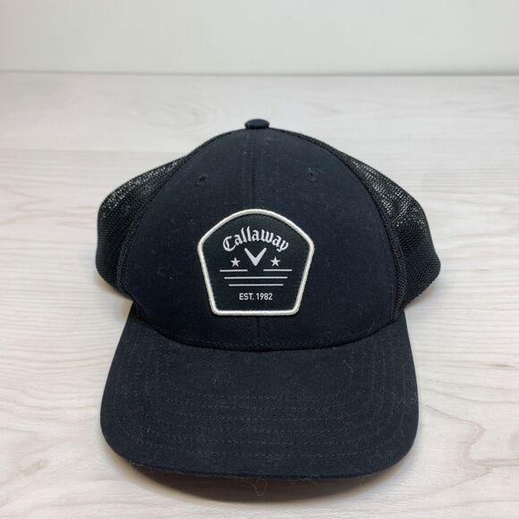 Callaway Patch Snapback Mesh Back Trucker Hat Black One Size - Picture 1 of 8